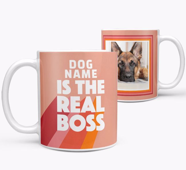 Photo Upload 'Real Boss' - Personalised {breedFullName} Mug